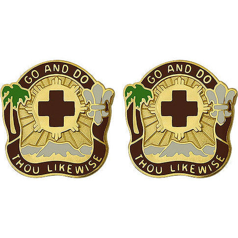 328th Combat Support Hospital Unit Crest (Go And Do Thou Likewise) - Sold in Pairs