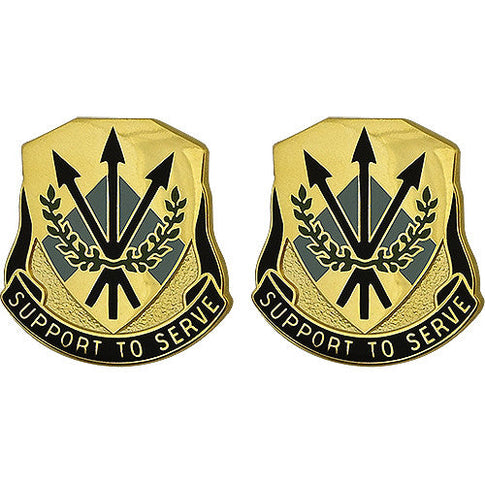 356th Quartermaster Battalion USAR Unit Crest (Support To Serve) - Sold in Pairs