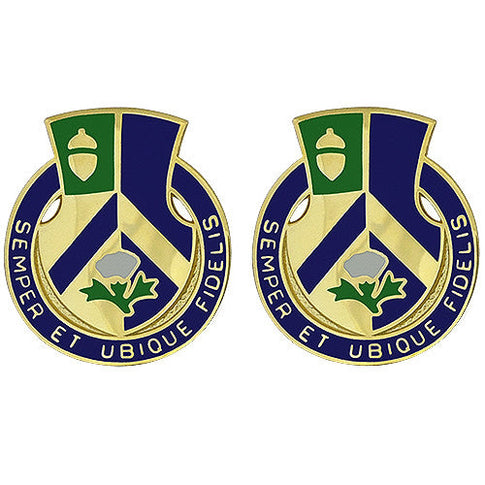 346th Regiment Unit Crest (Semper Et Ubique Fidelis) - Sold in Pairs