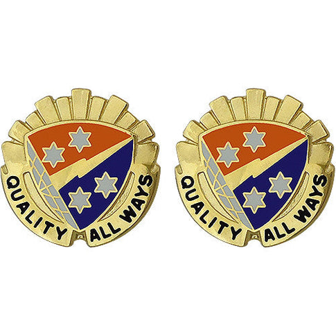 369th Signal Battalion Unit Crest (Quality All Ways) - Sold in Pairs