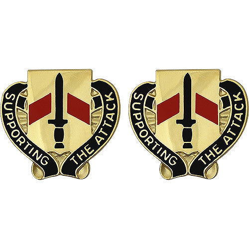334th Support Battalion Unit Crest (Supporting The Attack) Army Unit Crests 