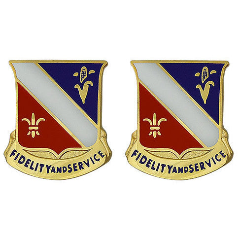 350th Regiment Unit Crest (Fidelity And Service) - Sold in Pairs
