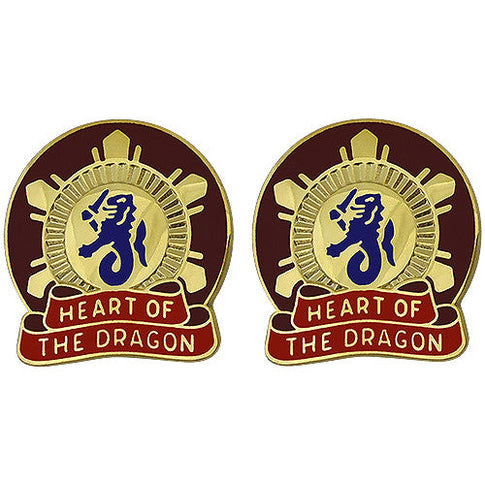330th Transportation Center Unit Crest (Heart Of The Dragon) - Sold in Pairs