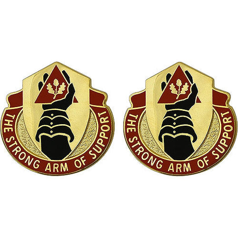 332nd Support Battalion Unit Crest (The Strong Arm Of Support) - Sold in Pairs