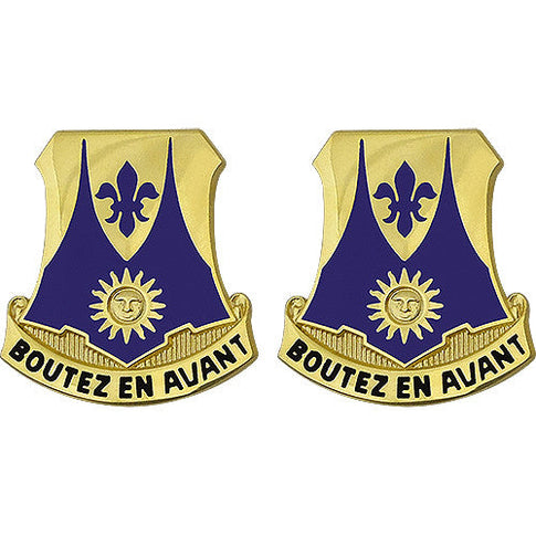 356th Regiment Advanced Individual Training USAR Unit Crest (Boutez En Avant) - Sold in Pairs