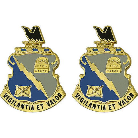 341st Military Intelligence Battalion Unit Crest (Vigilantia Et Valor) - Sold in Pairs