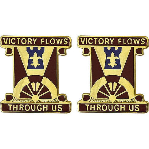 334th Transportation Battalion Unit Crest (Victory Flows Through Us) - Sold in Pairs
