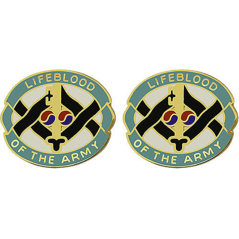 325th Quartermaster Battalion Unit Crest (Lifeblood Of The Army) - Sold in Pairs