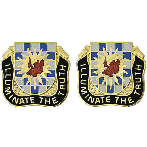 377th Military Intelligence Battalion Unit Crest (Illuminate The Truth) - Sold in Pairs