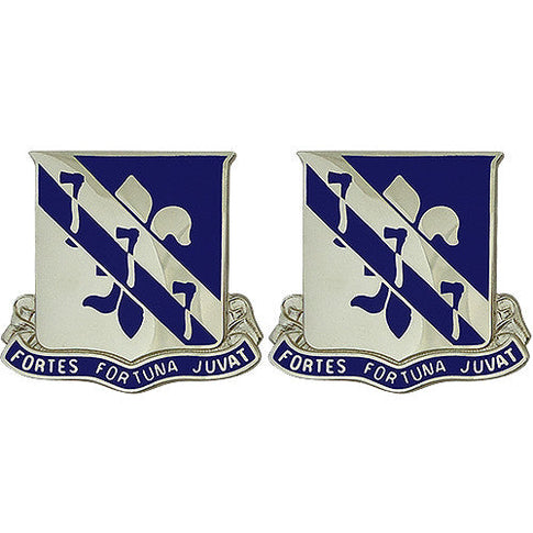 334th Regiment Advanced Individual Training USAR Unit Crest (Fortes Fortuna Juvat) - Sold in Pairs