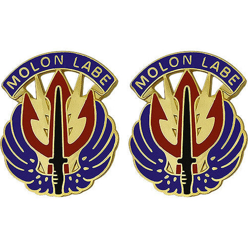 Special Operations Command Central Unit Crest (Molon Labe) - Sold in Pairs