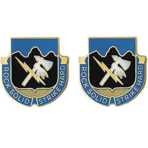 Special Troops Battalion, 2nd Infantry Division Unit Crest (Rock Solid Strike Hard) - Sold in Pairs