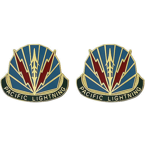 Military Police Brigade Hawaii Unit Crest (Pacific Lightning) Army Unit Crests 