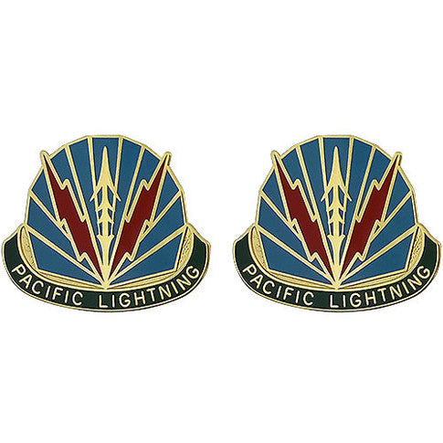 Military Police Brigade Hawaii Unit Crest (Pacific Lightning) - Sold in Pairs