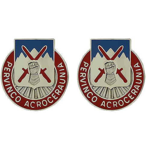 Special Troops Battalion, 10th Mountain Division Unit Crest (Pervinco Acroceraunia) - Sold in Pairs