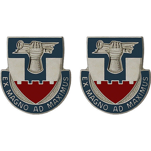 156th Engineer Battalion Unit Crest (Ex Magno Ad Maximus) Army Unit Crests 