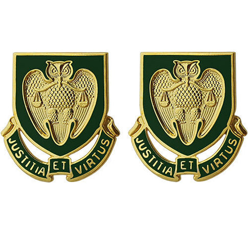 Military Police School Unit Crest (Justitia Et Virtus) - Sold in Pairs