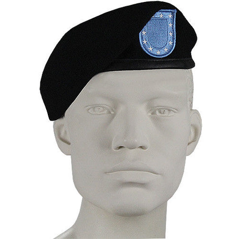 Formed & Inspection Ready Black Beret with Flash