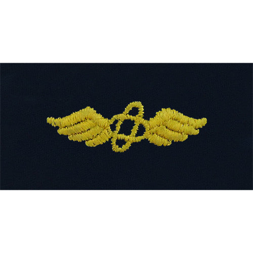 Navy Aviation Electronics Technician Embroidered Coverall Collar Device Coat, Collar & Cap Insignia 