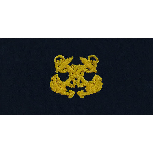 Navy Boatswain's Mate Embroidered Coverall Collar Device Coat, Collar & Cap Insignia 
