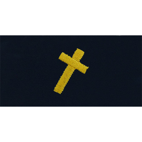 Navy Christian Chaplain Embroidered Coverall Collar Device Coat, Collar & Cap Insignia 