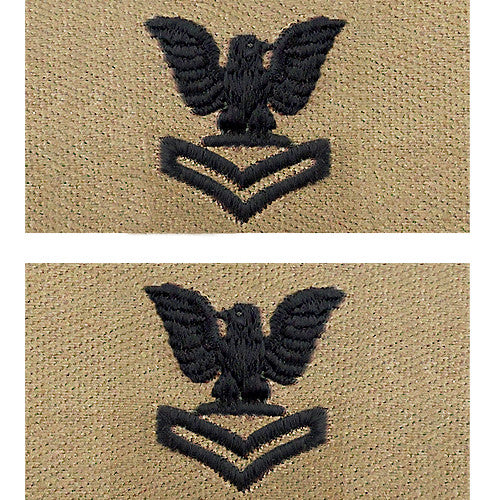 Navy Embroidered Desert Sand Collar Insignia Rank - Enlisted and Officer Rank 8227