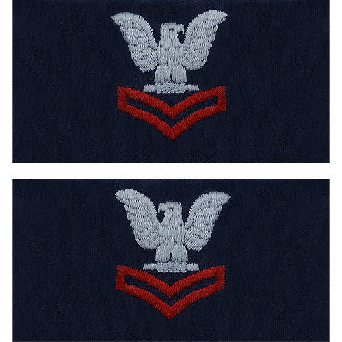 Navy Embroidered Coverall Collar Insignia Rank - Enlisted and Officer Rank 8221