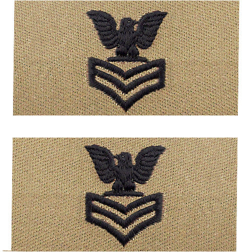 Navy Embroidered Desert Sand Collar Insignia Rank - Enlisted and Officer Rank 8228