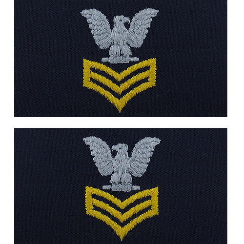Navy Embroidered Coverall Collar Insignia Rank - Enlisted and Officer Rank 8219
