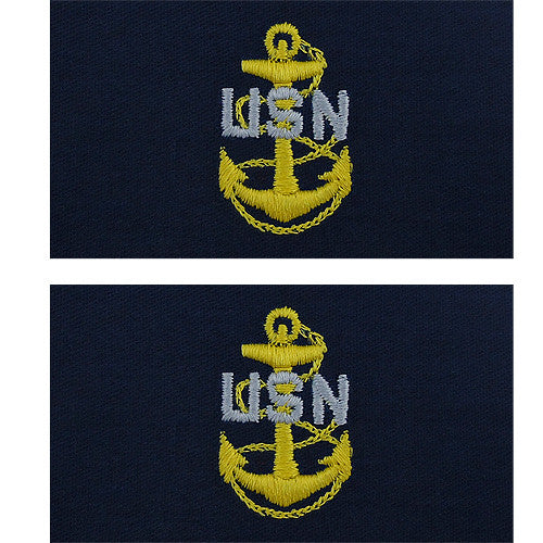Navy Embroidered Coverall Collar Insignia Rank - Enlisted and Officer Rank 8238