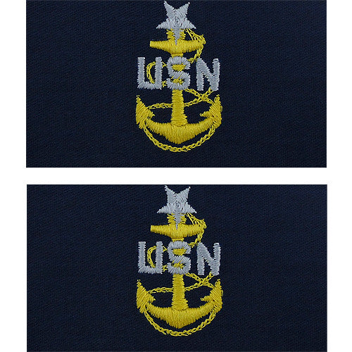 Navy Embroidered Coverall Collar Insignia Rank - Enlisted and Officer Rank 8239