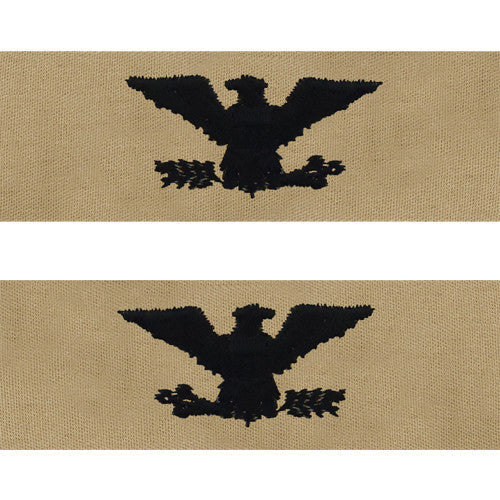 Navy Embroidered Desert Sand Collar Insignia Rank - Enlisted and Officer Rank 8358