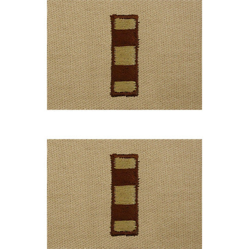 Navy Embroidered Desert Sand Collar Insignia Rank - Enlisted and Officer Rank 