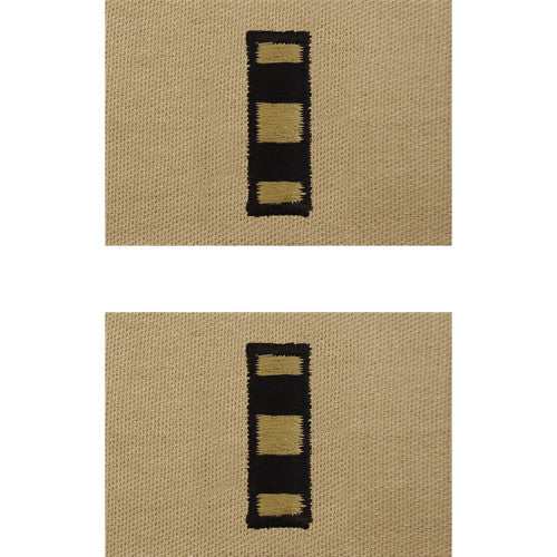 Navy Embroidered Desert Sand Collar Insignia Rank - Enlisted and Officer Rank 8366