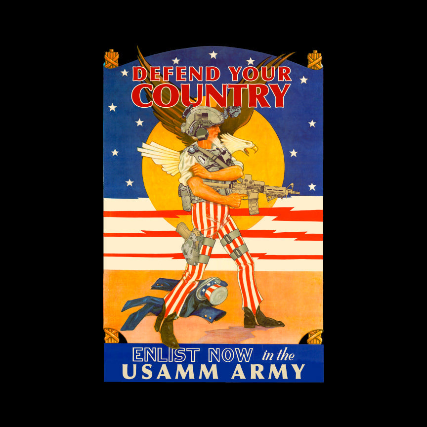 T-shirt Uncle Sam Fight For Victory Tour 2007 - Taille L, Coton épais, Design USA