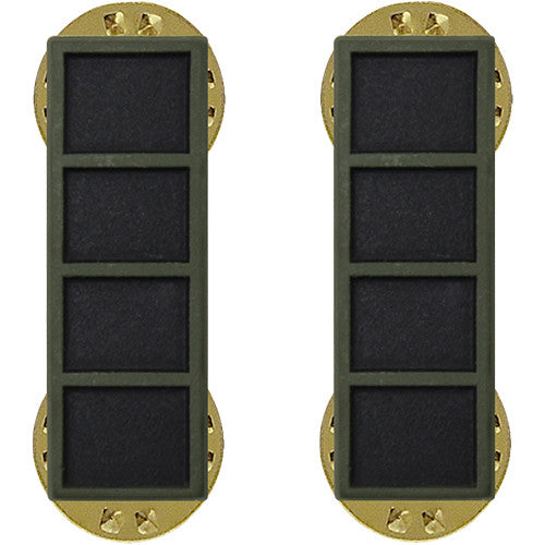 Army Subdued Black Metal Rank - Enlisted and Officer Rank 6624
