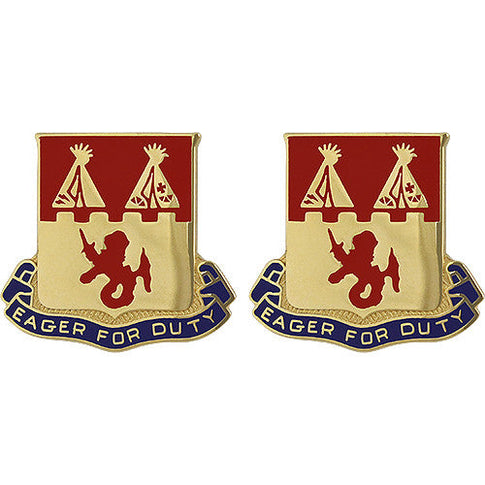 157th Field Artillery Regiment Unit Crest (Eager for Duty) - Sold in Pairs