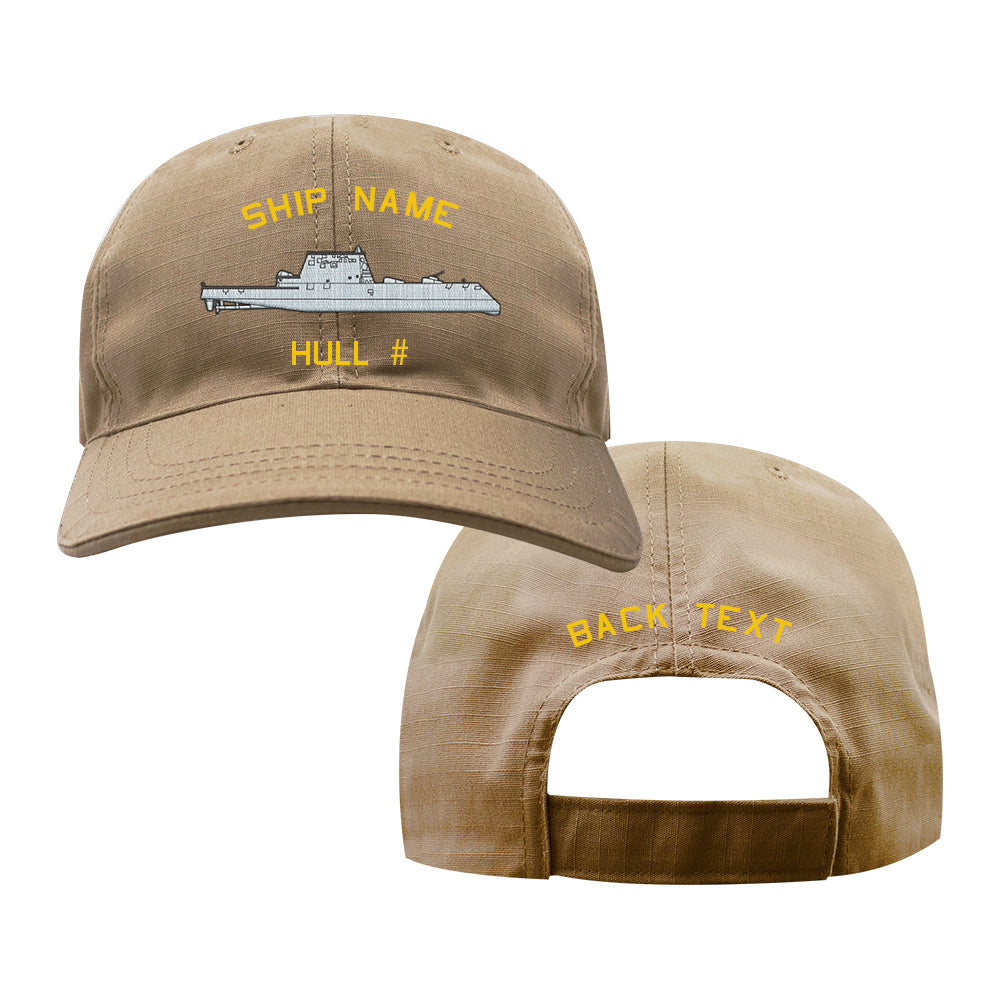 U.S. Navy Custom Ship Cap - Coyote - Zumwalt Class Destroyer Hats and Caps 